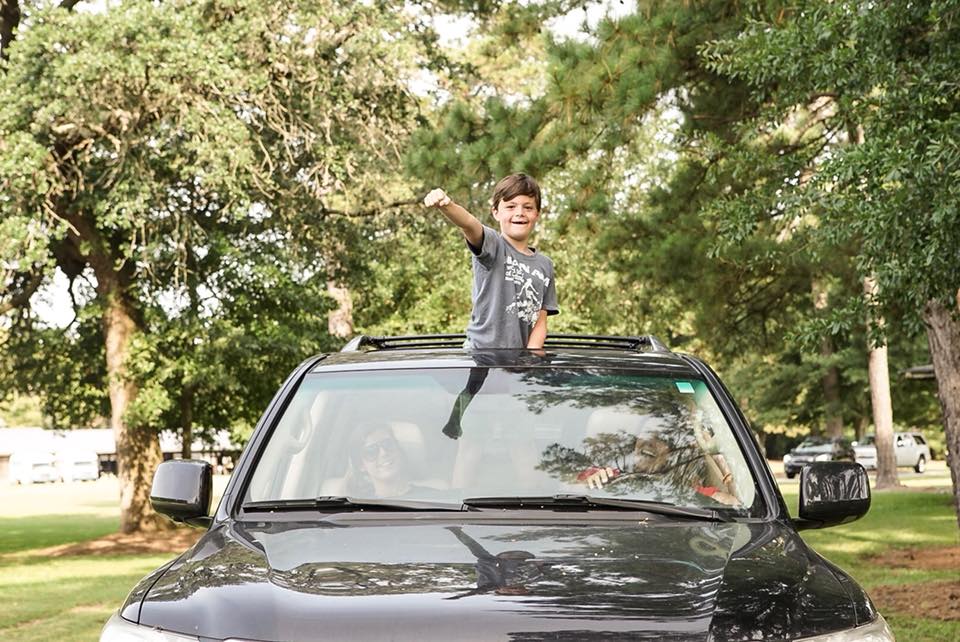 summer camp kid dropoff