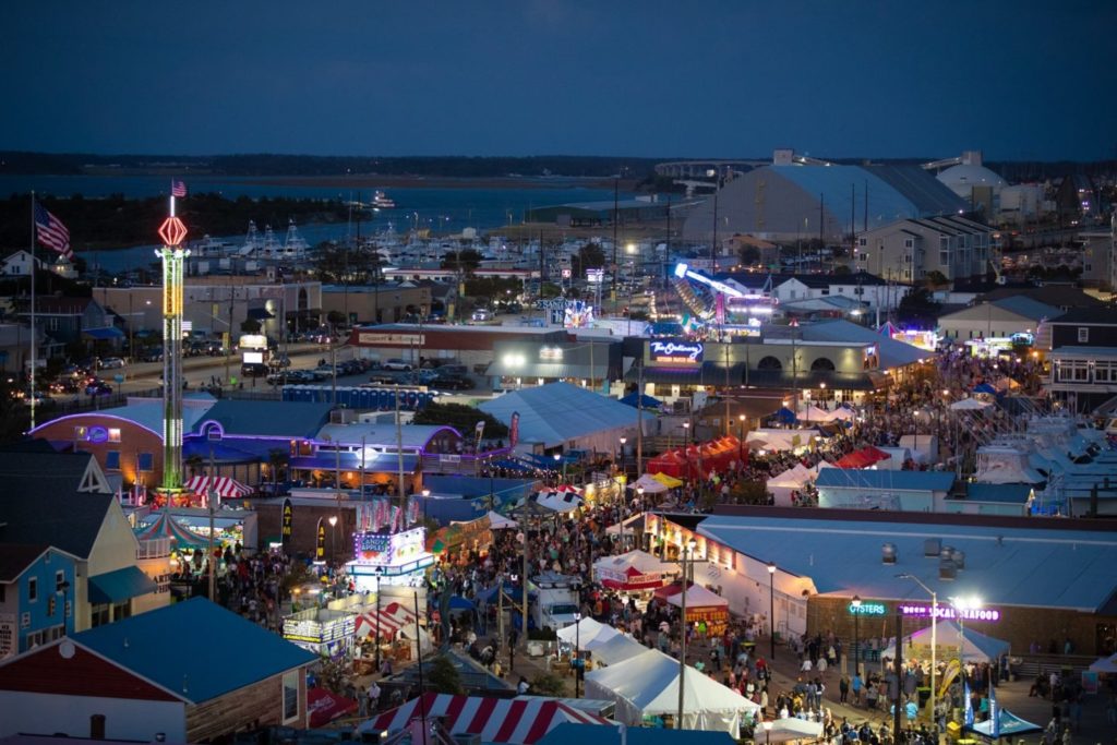 Seafood festival aerial